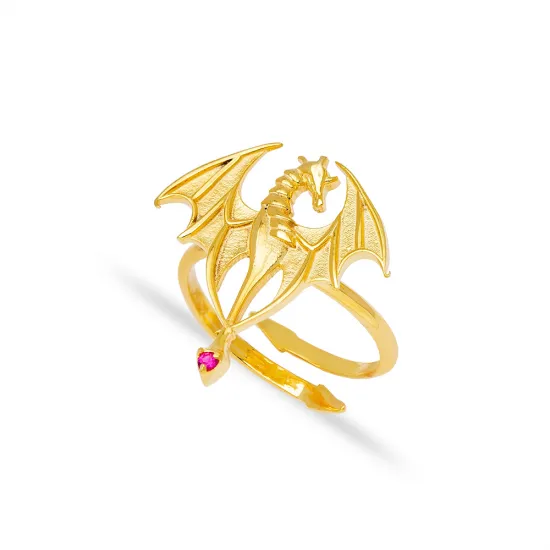 Attractive Dragon Ruby Adjustable Sterling Silver Ring