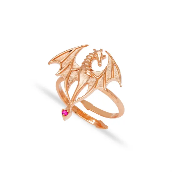 Attractive Dragon Ruby Adjustable Sterling Silver Ring