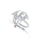 Attractive Dragon Ruby Adjustable Sterling Silver Ring