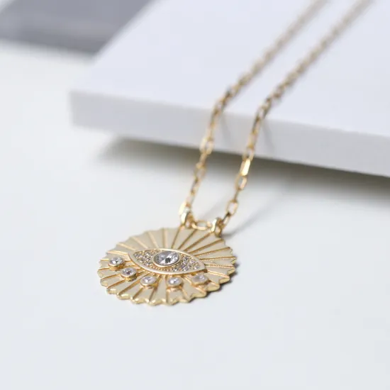 Clear Sunburst Medallion CZ 60cm 925 Silver Necklace Clear Sunburst Medallion CZ 60cm 925 Silver Necklace
