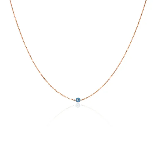 Evil Eye 13.5 Inch Chain Choker Silver Necklace