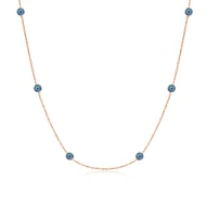 Mini Evil Eye Beaded Choker 925 Silver Necklace
