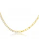 Half Tennis Half Link Chain Side Choker Silver Necklace - Sade 925 Silver Jewelry