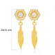 Feather Charm Hexagon 925 Stud Earrings Feather Charm Hexagon 925 Stud Earrings