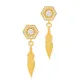 Feather Charm Hexagon 925 Stud Earrings Feather Charm Hexagon 925 Stud Earrings