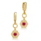 Ruby Hexagon Shape Dangle Earrings Turkish Wholesale 925 Sterling Silver For Woman Jewelry Ruby Hexagon Shape Dangle Earrings Turkish Wholesale 925 Sterling Silver For Woman Jewelry