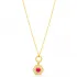 Stylish Ruby Hexagon Hollow Chain 925 Silver Necklace