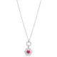 Stylish Ruby Hexagon Hollow Chain 925 Silver Necklace Stylish Ruby Hexagon Hollow Chain 925 Silver Necklace