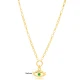Emerald Evil Eye Hollow Link Chain 925 Silver Necklace Emerald Evil Eye Hollow Link Chain 925 Silver Necklace