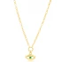 Emerald Evil Eye Hollow Link Chain 925 Silver Necklace