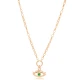 Emerald Evil Eye Hollow Link Chain 925 Silver Necklace Emerald Evil Eye Hollow Link Chain 925 Silver Necklace