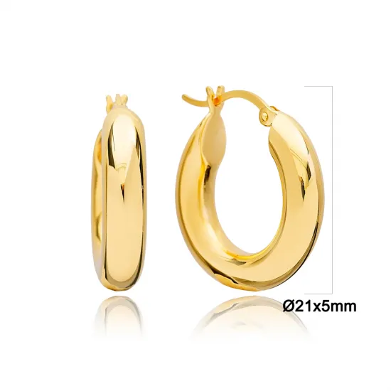 Large Thick Leverback 21mm 925 Sterling Silver Earrings