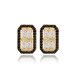 Black And White Rectangle Latch Back Silver Earrings Black And White Rectangle Latch Back Silver Earrings
