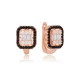 Square Black And White Latch Back 925 Silver Earrings Square Black And White Latch Back 925 Silver Earrings