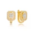 Square Latch Back 925 Sterling Silver Earrings