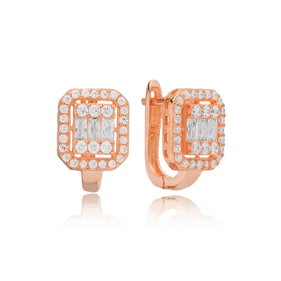 Square Latch Back 925 Sterling Silver Earrings Square Latch Back 925 Sterling Silver Earrings