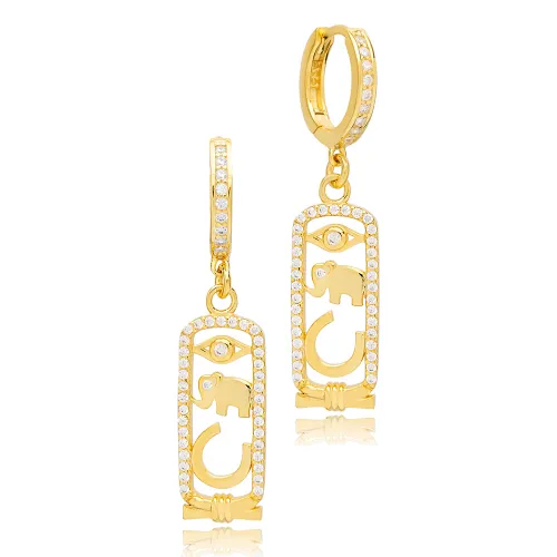 Figurative Dangle 925 Sterling Silver Earrings