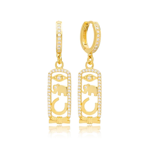 Figurative Dangle 925 Sterling Silver Earrings
