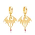 Interesting Dragon Ruby Dangle Animal Silver Earrings