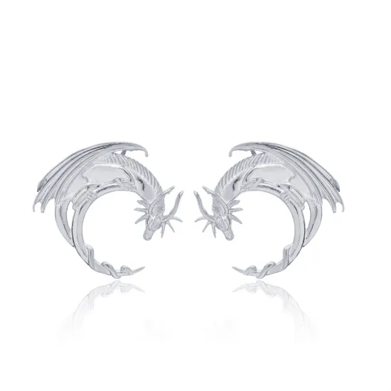 Plain Dragon 925 Sterling Silver Earrings Plain Dragon 925 Sterling Silver Earrings