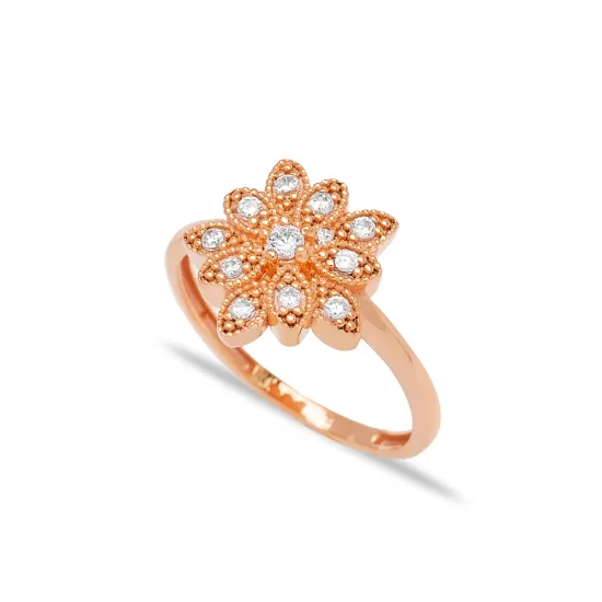 Flower CZ 7 Size Cluster 925 Sterling Silver Ring