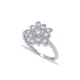 Flower CZ 7 Size Cluster 925 Sterling Silver Ring