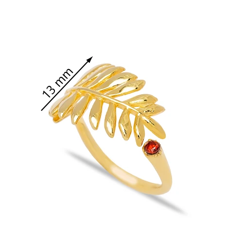 Chic Leaf Garnet Size 8 Adjustable Sterling Silver Ring Chic Leaf Garnet Size 8 Adjustable Sterling Silver Ring