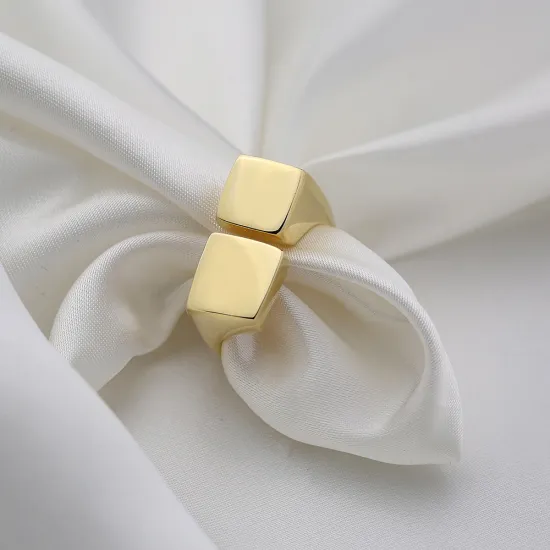 Shiny Square Plain Size 7 Adjustable 925 Silver Ring Shiny Square Plain Size 7 Adjustable 925 Silver Ring