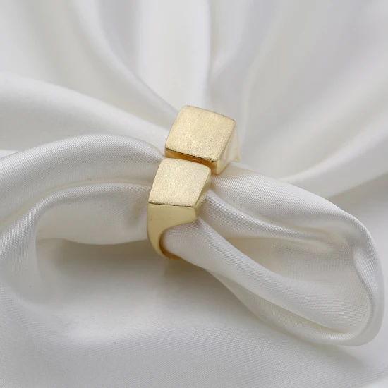 Dual Plain Square Shape Size 7 Adjustable Silver Ring | 925 Sterling Silver Wholesale | Sade Silver Dual Plain Square Shape Size 7 Adjustable Silver Ring - Sade 925 Silver Jewelry