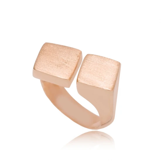 Dual Plain Square Shape Size 7 Adjustable Silver Ring | 925 Sterling Silver Wholesale | Sade Silver Dual Plain Square Shape Size 7 Adjustable Silver Ring - Sade 925 Silver Jewelry