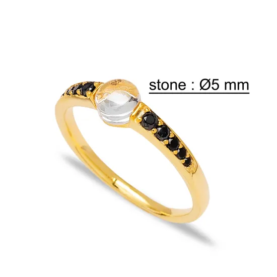 Unique Charm Clear Zircon Stone Black Zircon Handcrafted Wholesale Cluster Ring 925 Sterling Silver Jewelry Unique Charm Clear Zircon Stone Black Zircon Handcrafted Wholesale Cluster Ring 925 Sterling Silver Jewelry