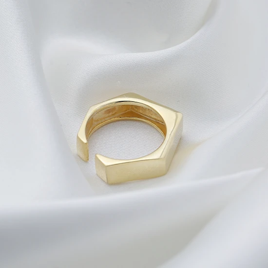 Turkish Plain Pentagon 925 Sterling Silver Ring | 925 Sterling Silver Wholesale | Sade Silver Turkish Plain Pentagon 925 Sterling Silver Ring - Sade 925 Silver Jewelry