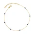 Dark Blue Enamel Beaded Chain Sterling Silver Anklet
