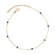 Dark Blue Enamel Beaded Chain Sterling Silver Anklet | 925 Sterling Silver Wholesale | Sade Silver Dark Blue Enamel Beaded Chain Sterling Silver Anklet - Sade 925 Silver Jewelry