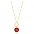 Enamel Round Red Hollow Collapsible 925 Silver Necklace