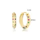 Multicolor Faceted Hoop CZ 925 Sterling Silver Earrings