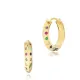 Multicolor Faceted Hoop CZ 925 Sterling Silver Earrings