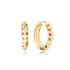 Multicolor Faceted Hoop CZ 925 Sterling Silver Earrings