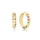 Multicolor Faceted Hoop CZ 925 Sterling Silver Earrings