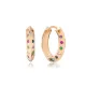 Multicolor Faceted Hoop CZ 925 Sterling Silver Earrings