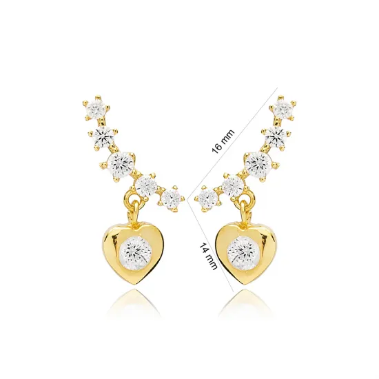 Turkish Heart CZ 925 Sterling Silver Earrings Turkish Heart CZ 925 Sterling Silver Earrings