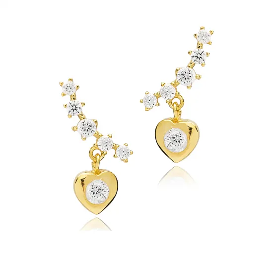 Turkish Heart CZ 925 Sterling Silver Earrings Turkish Heart CZ 925 Sterling Silver Earrings
