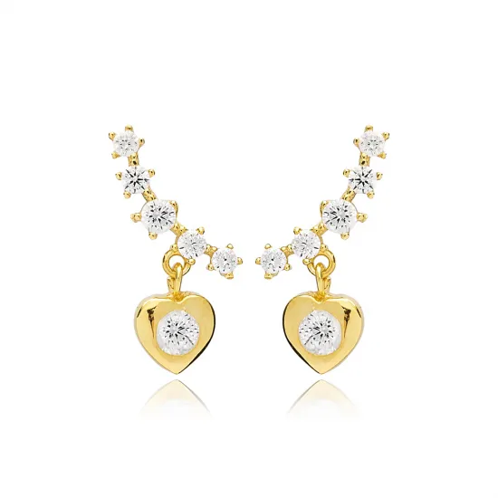 Turkish Heart CZ 925 Sterling Silver Earrings Turkish Heart CZ 925 Sterling Silver Earrings