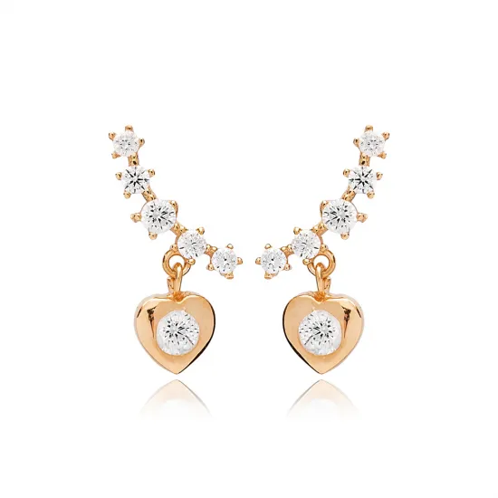 Turkish Heart CZ 925 Sterling Silver Earrings Turkish Heart CZ 925 Sterling Silver Earrings