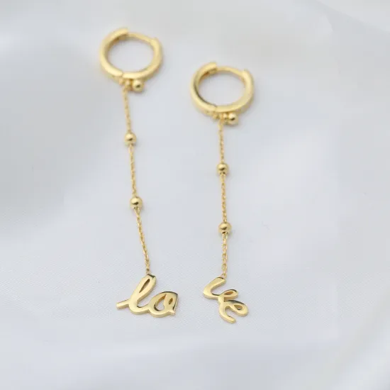 Love Design Dangle Stud Earring Wholesale Handmade Turkish 925 Silver Sterling Jewelry Love Design Dangle Stud Earring Wholesale Handmade Turkish 925 Silver Sterling Jewelry
