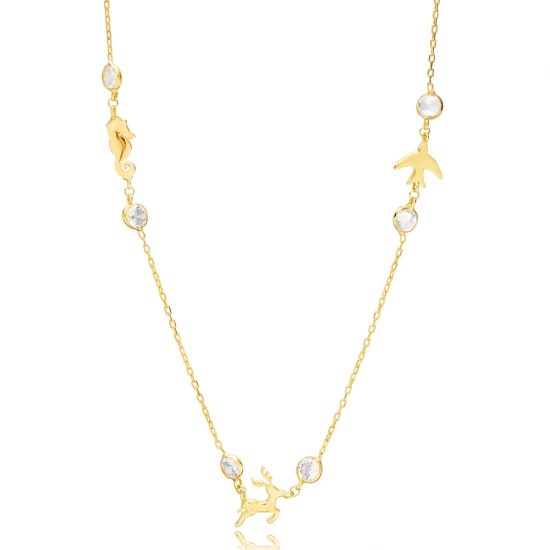 Clear Three Girl CZ 925 Sterling Silver Necklace - Sade 925 Silver Jewelry