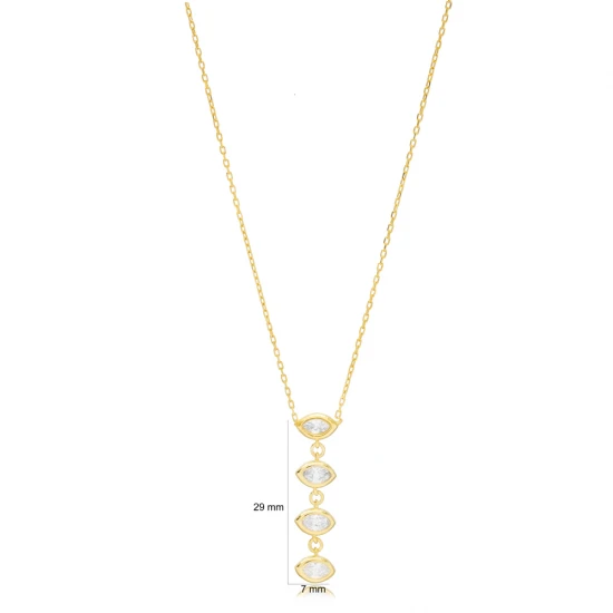Marquise CZ Dainty Shape Women Designs Silver Necklace Marquise CZ Dainty Shape Women Designs Silver Necklace