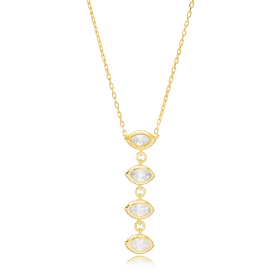 Marquise CZ Dainty Shape Women Designs Silver Necklace Marquise CZ Dainty Shape Women Designs Silver Necklace