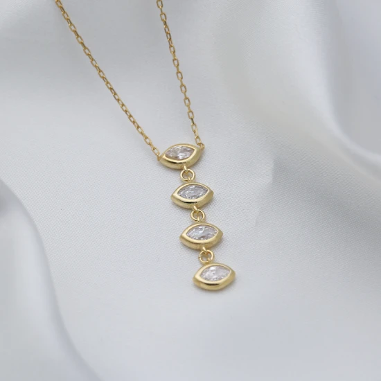 Marquise CZ Dainty Shape Women Designs Silver Necklace Marquise CZ Dainty Shape Women Designs Silver Necklace