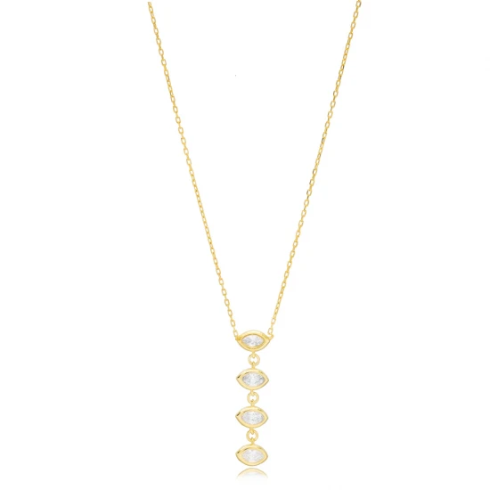 Marquise CZ Dainty Shape Women Designs Silver Necklace Marquise CZ Dainty Shape Women Designs Silver Necklace